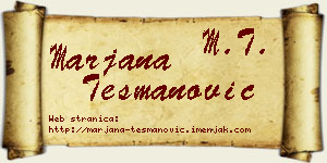 Marjana Tešmanović vizit kartica